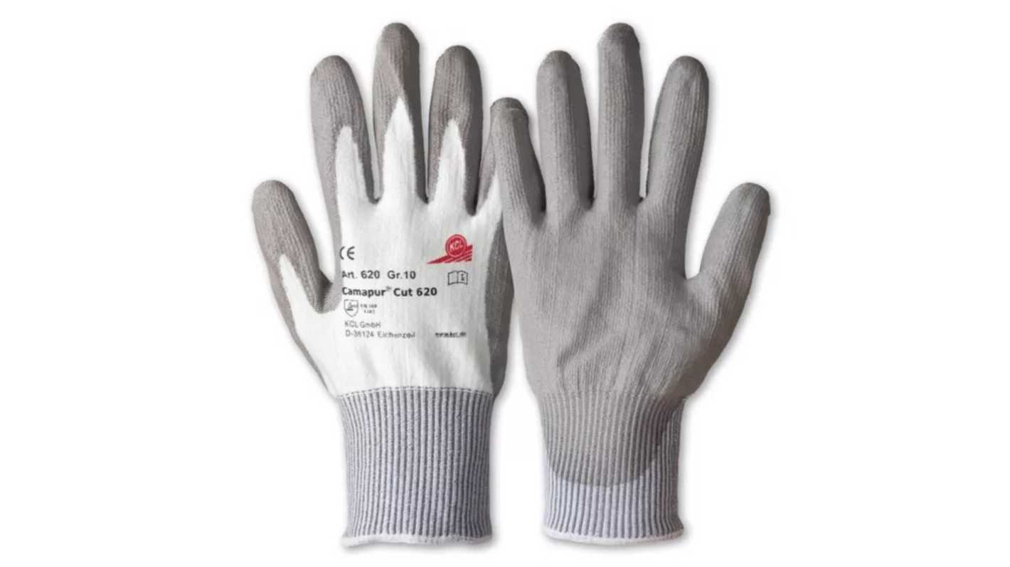 Honeywell Safety Camapur Cut Grey, White Spectra Cut Resistant Work Gloves, Size 6, Polyurethane Coating