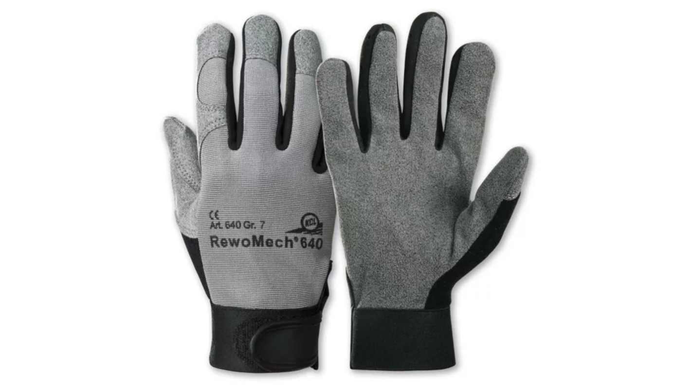 Honeywell Safety RewoMech Black/Grey Leather, Polyester Mechanical Protection Work Gloves, Size 10