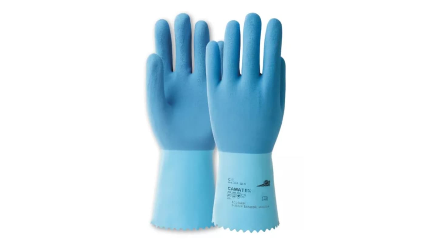 Honeywell Safety Camatex Blue Natural Latex Cold Environment, Wet Environment Work Gloves, Size 7, Cotton Coating