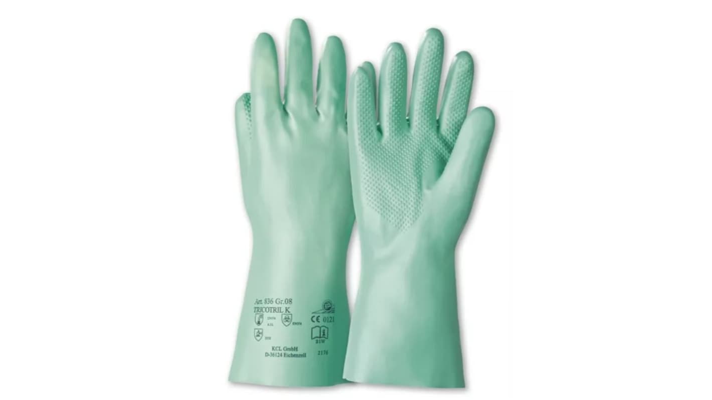 Honeywell Safety Tricotril K Green Para-aramid Chemical Resistant, Cut Resistant Work Gloves, Size 9, Nitrile Coating