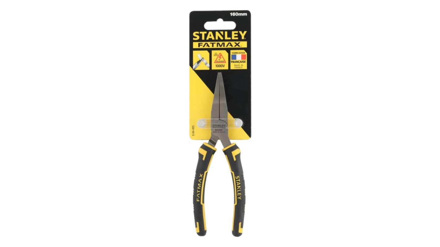 Stanley 0-84-495 4-Piece Pliers, 160 mm Overall, Flat Tip, 6in Jaw