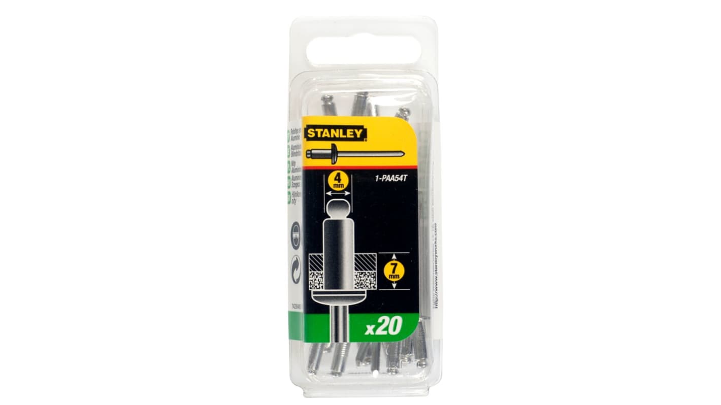 Stanley Φ4mm 铝铆钉套件, 7mm长