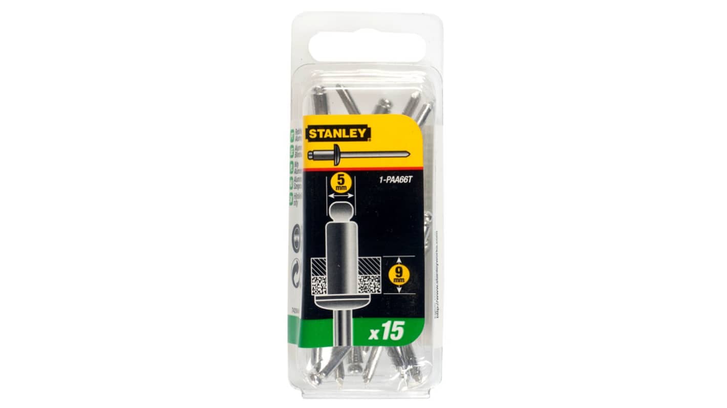 Stanley Φ5mm 铝铆钉套件, 9mm长