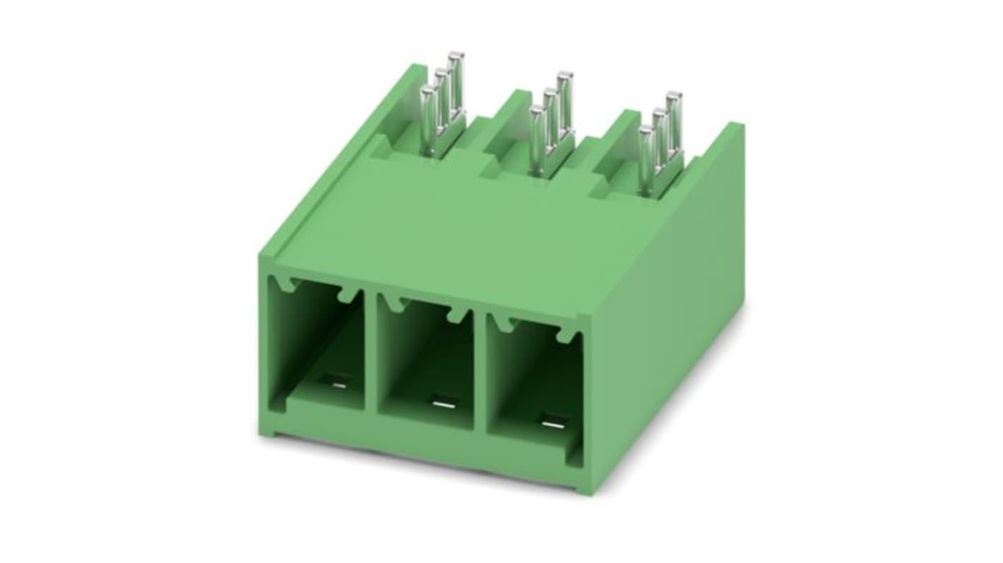 Phoenix Contact PC Series Straight Solder Mount PCB Header, 3 Contact(s), 7.62mm Pitch, 1 Row(s), Shrouded