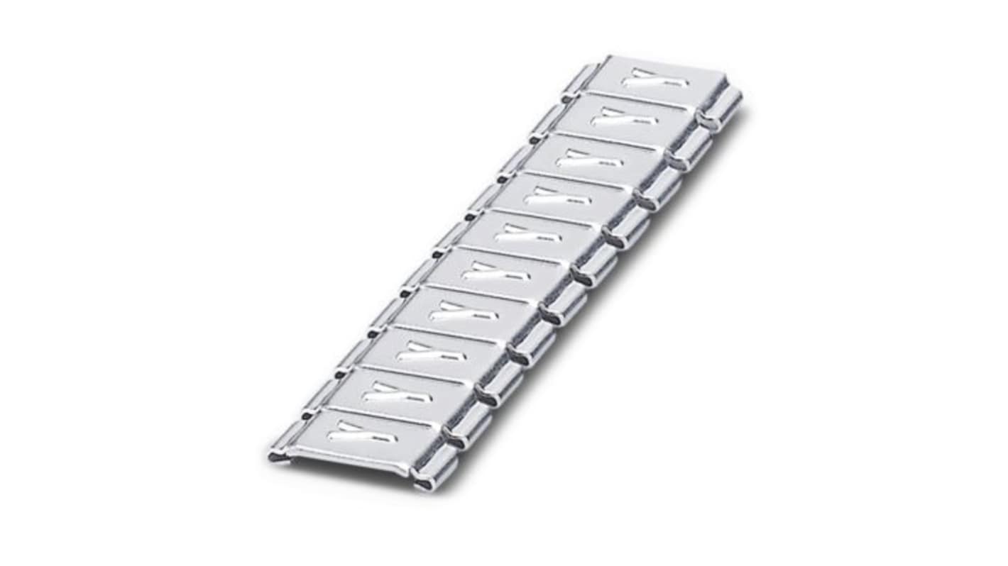 Phoenix Contact SD-WMTBS Slide On Cable Marker, Silver, Pre-printed "Letters", 16 → 305mm Cable, for Conductor