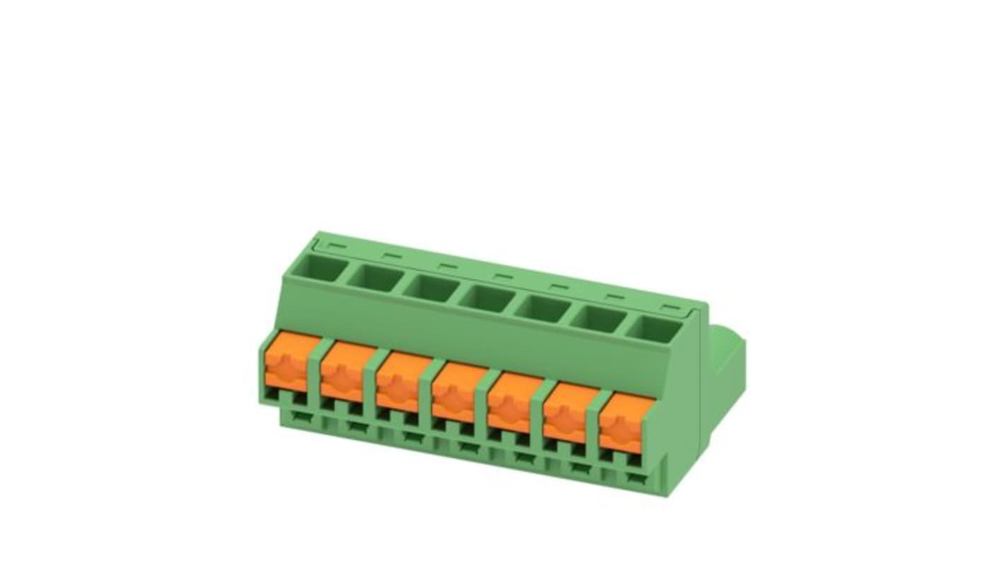 Phoenix Contact, 5.08mm Pitch, 5/..-ST, FKCOW 2, 7 Way, , Pluggable Terminal Block, Plug, PCB Mount, Push In Spring