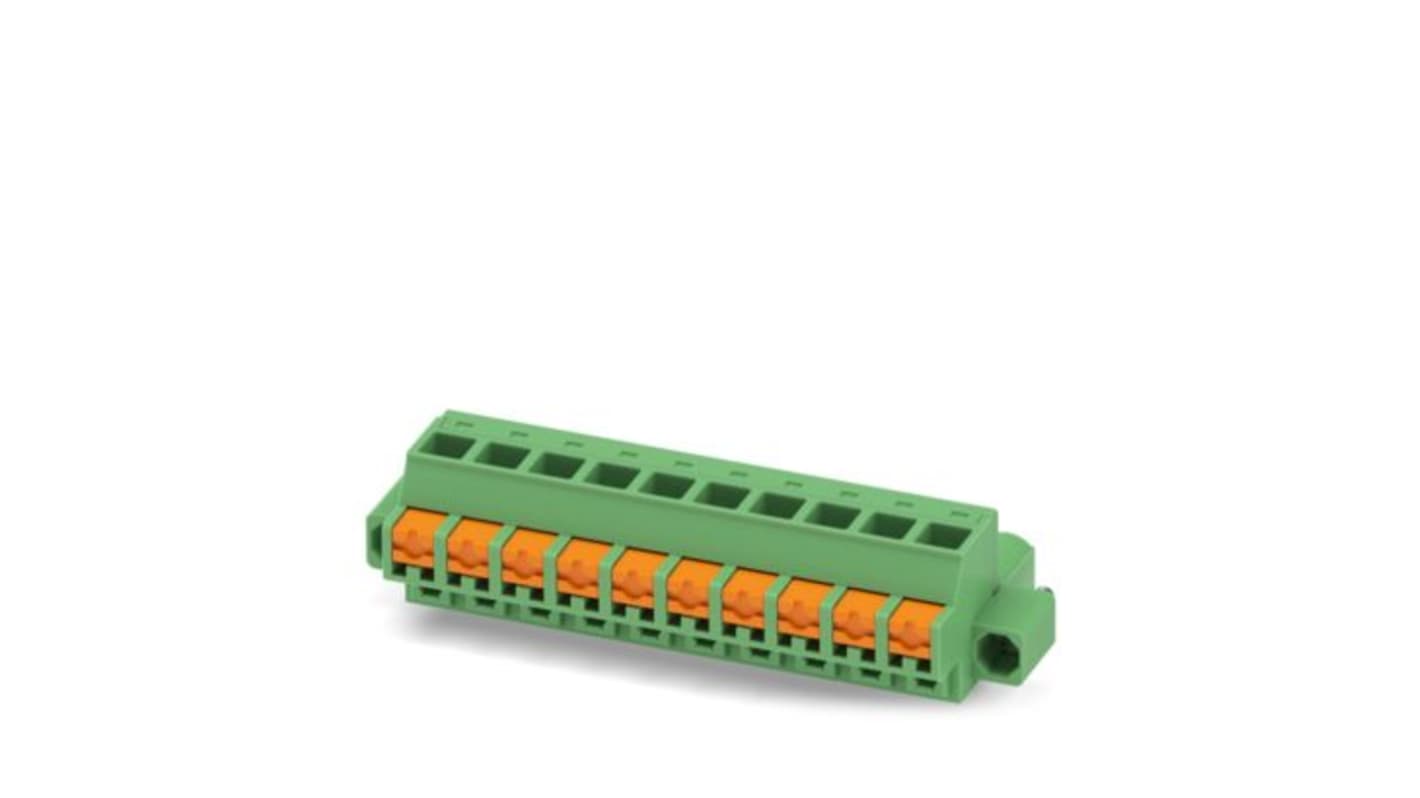 Phoenix Contact, 5.08mm Pitch, 5/..-STF, FKCOW 2, 10 Way, , Pluggable Terminal Block, Plug, Screw Mount, Push In Spring