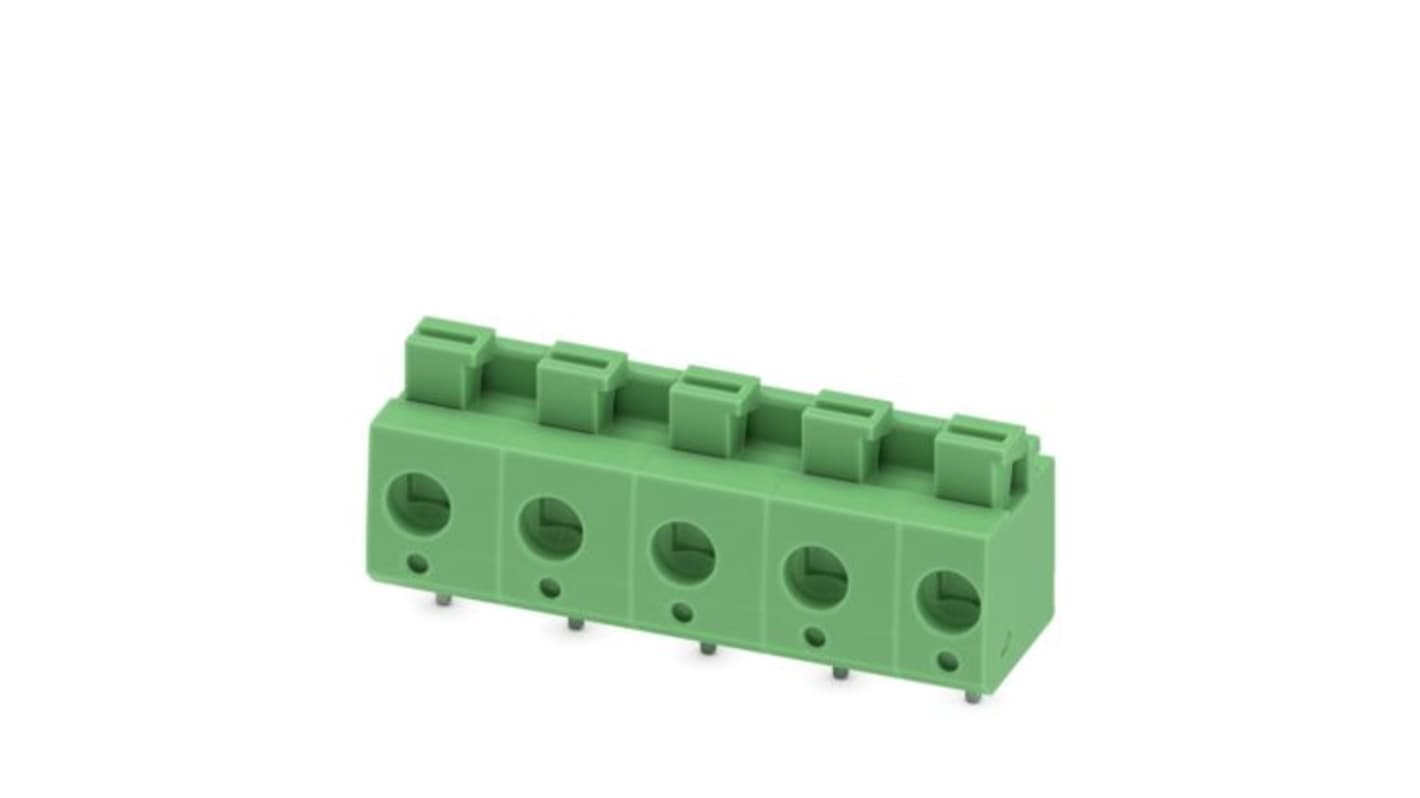 Phoenix Contact PTS Series PCB Terminal Block, 5-Contact, 7.5mm Pitch, Wave Soldering, 1-Row, Push In Spring Termination