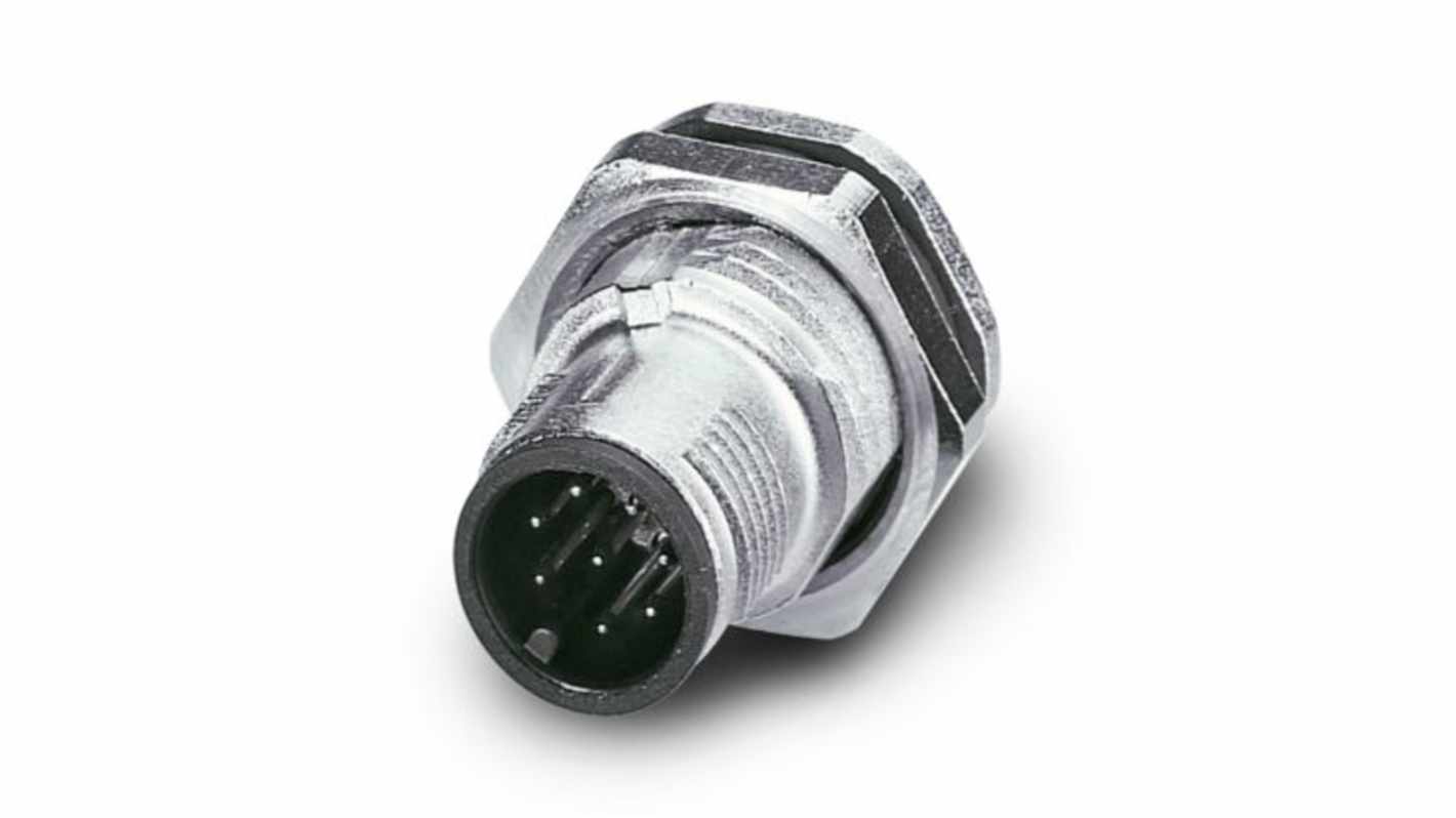 Phoenix Contact Circular Connector, 8 Contacts, Rear Mount, M12 Connector, Plug, Male, IP65, IP67, SACC Series