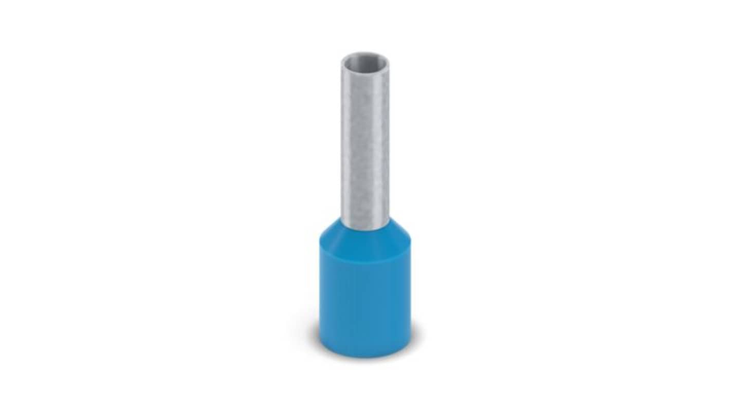 Phoenix Contact, Ferrule A Insulated Bootlace Ferrule, 14mm Pin Length, 2.3mm Pin Diameter, Blue