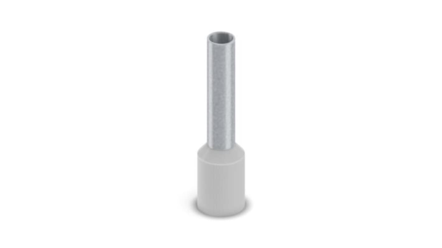 Phoenix Contact, AI-GB 4 - 12 GY Insulated Bootlace Ferrule, 20mm Pin Length, 2.9mm Pin Diameter, Grey