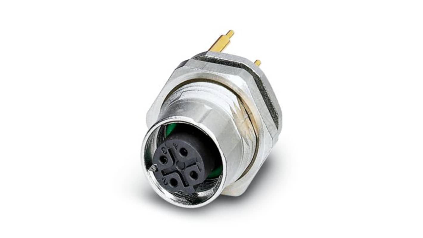 Phoenix Contact Circular Connector, 4 Contacts, Rear Mount, M12 Connector, Socket, Female, IP65, IP67, SACC Series