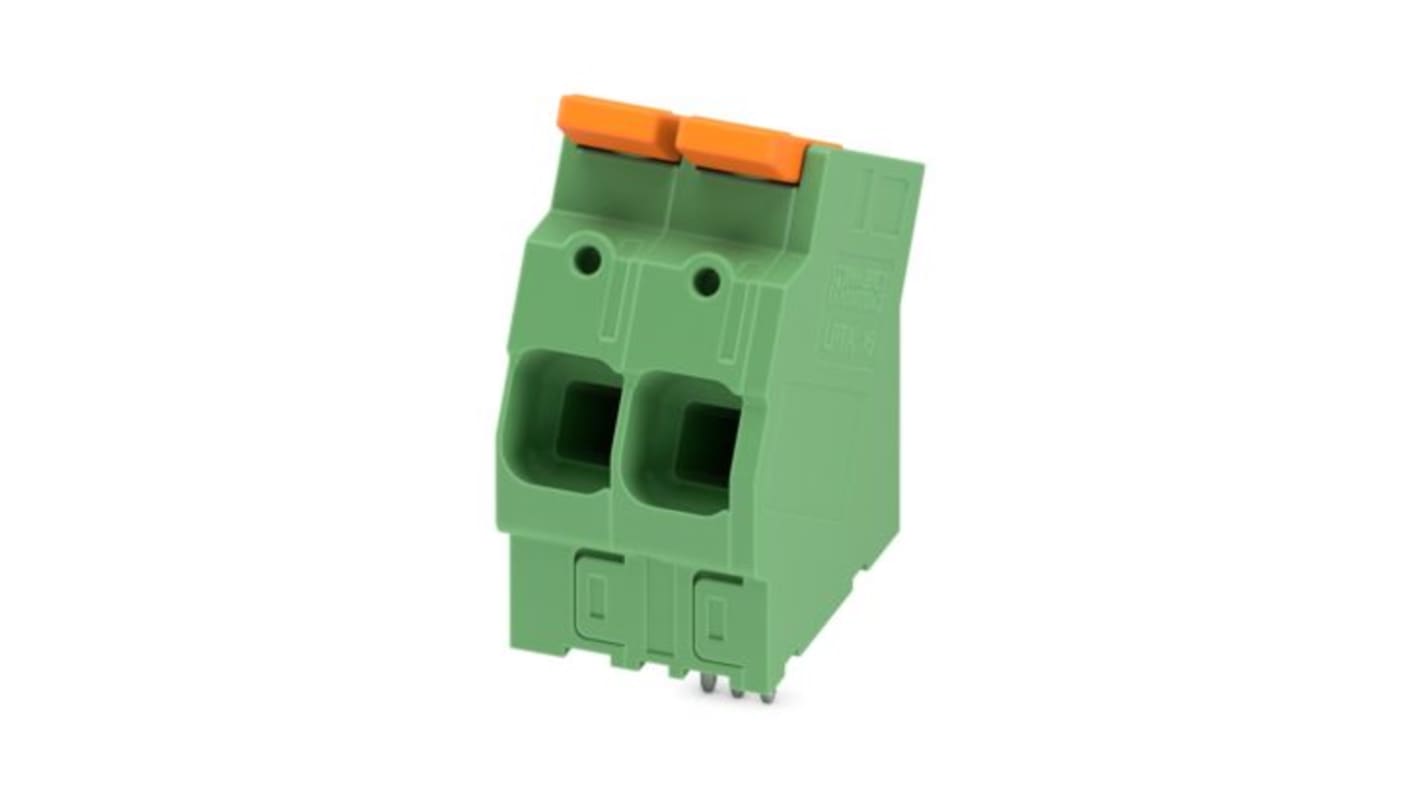 Phoenix Contact PCB端子排, 2p, 10mm间距, 波焊安装, 按式端接, LPTA 16/系列