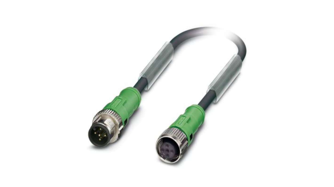 Phoenix Contact Straight Male 5 way M12 to Straight Male 5 way M12 Sensor Actuator Cable, 5m