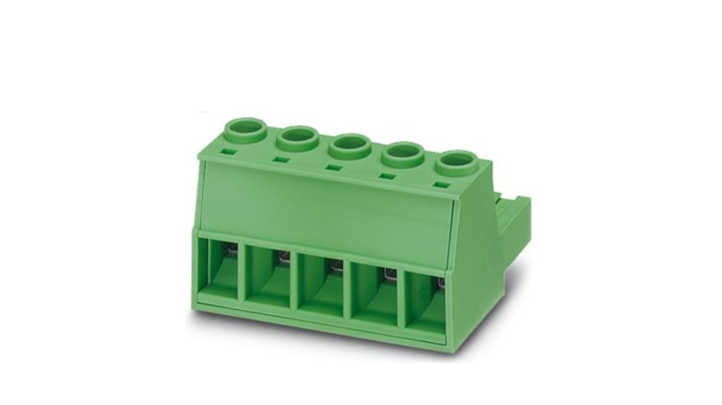 Phoenix Contact, 10.16mm Pitch, PC 6/..-ST, 8 Way, , Pluggable Terminal Block, Plug, PCB Mount, Screw Termination,