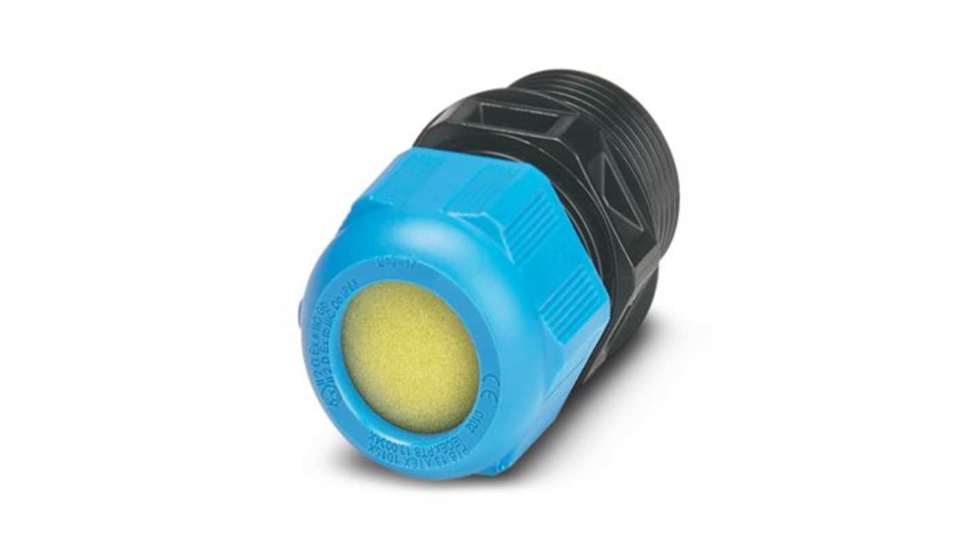 Phoenix Contact G-ESIS Series Black/Blue Polyamide Cable Gland, M32 Thread, 21mm min., 13mm max., IP66, IP68