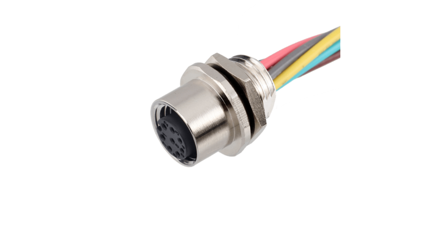 RS PRO Industrial Circular Connectors, 8 Contacts, Front Mount, Socket, Female, IP67