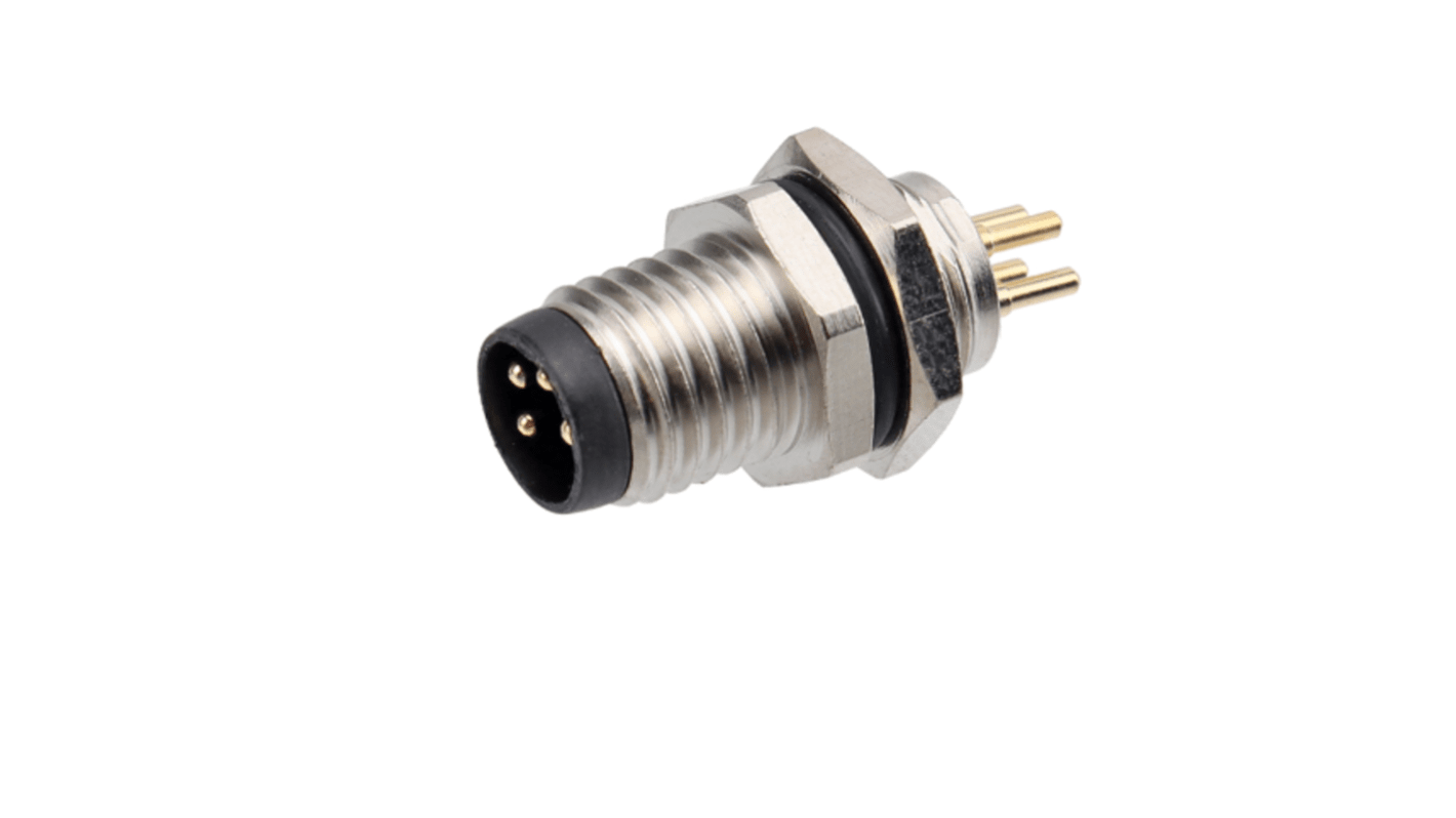 RS PRO Industrial Circular Connectors, 4 Contacts, Panel Mount, Socket, Male, IP67