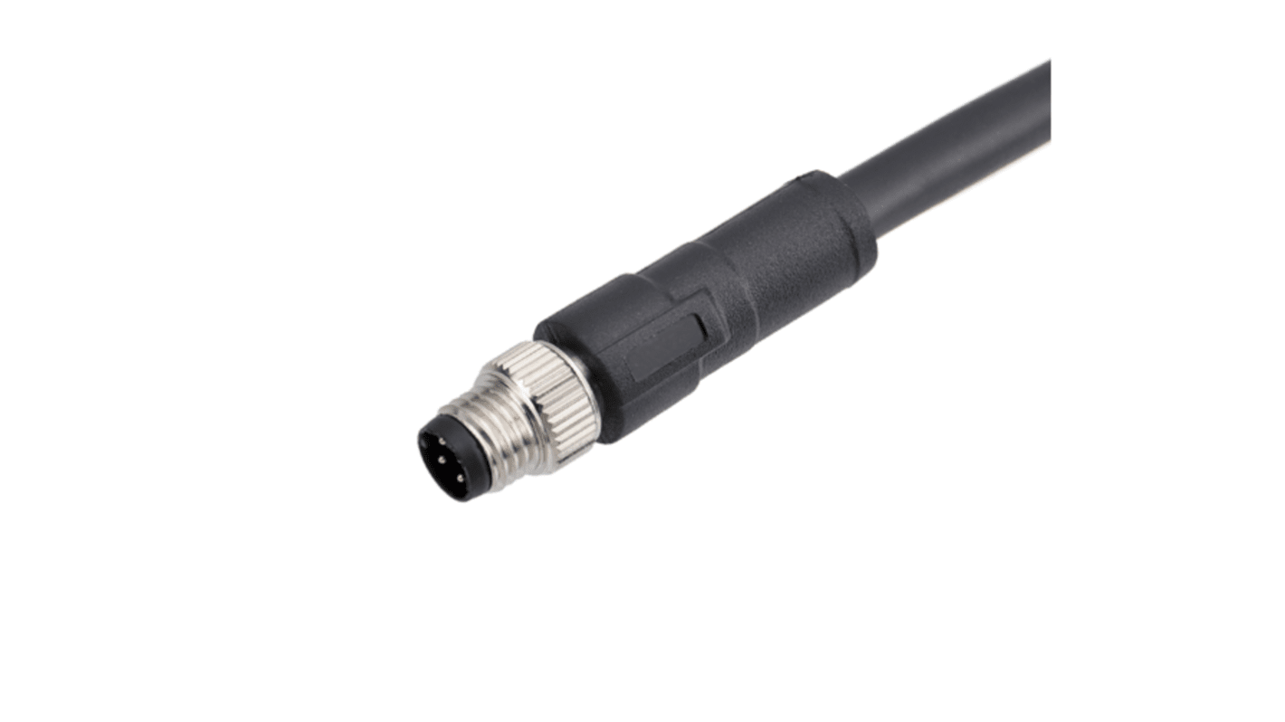 RS PRO Industrial Circular Connectors, 4 Contacts, Moulded Cable, Plug, Male, IP67