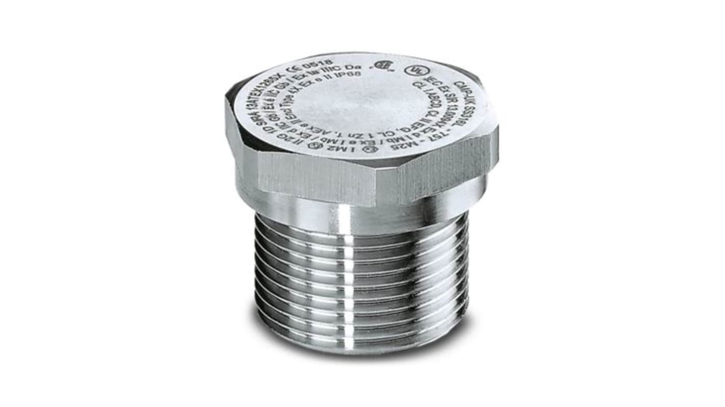 Phoenix Contact, M25, 25mm Hole Diameter, 316 Stainless Steel, Threaded