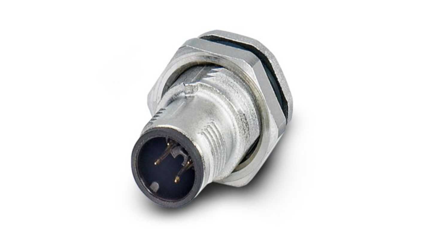 Phoenix Contact Circular Connector, 4 Contacts, Plug-In, M12 Connector, Plug, Male, IP65, IP67, SACC Series