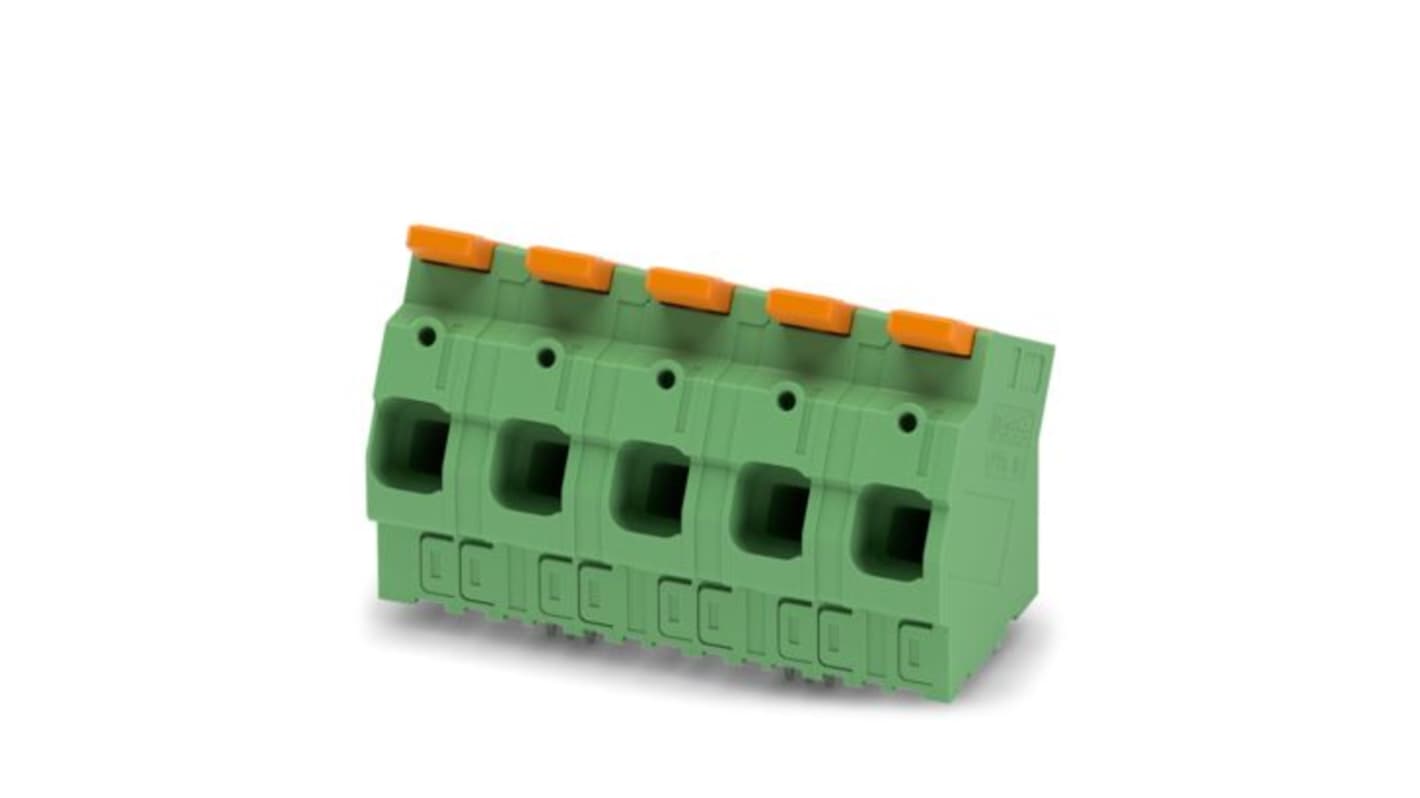 Phoenix Contact LPTA 16/ Series PCB Terminal Block, 5-Contact, 15mm Pitch, Wave Soldering, 1-Row, Press-In Termination