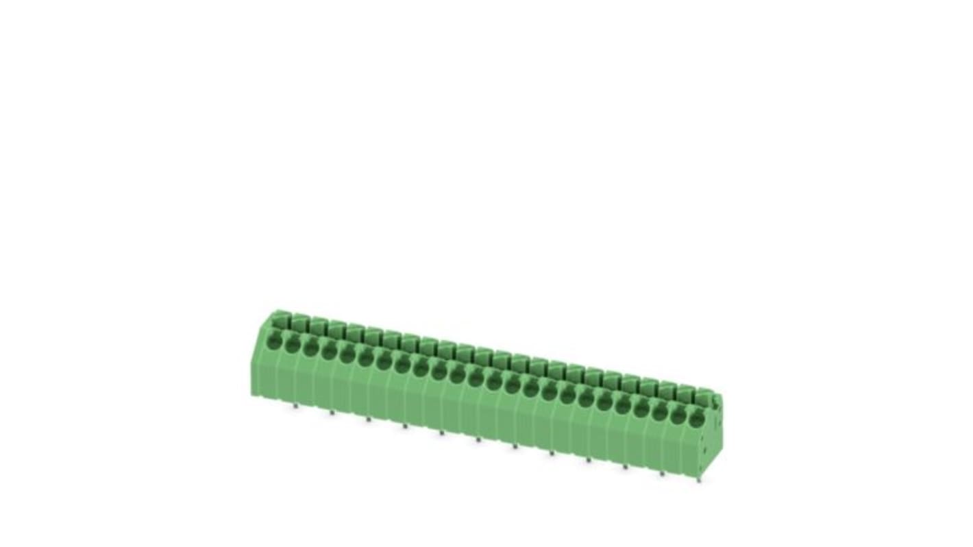 Phoenix Contact PTSA Series PCB Terminal Block, 24-Contact, 3.5mm Pitch, Wave Soldering, 1-Row, Push In Spring