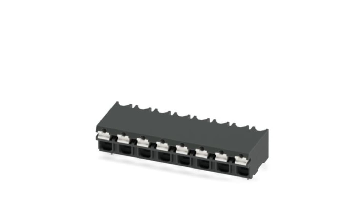 Phoenix Contact SPT Series PCB Terminal Block, 8-Contact, 5mm Pitch, Surface Mount, 1-Row, Push In Spring Termination