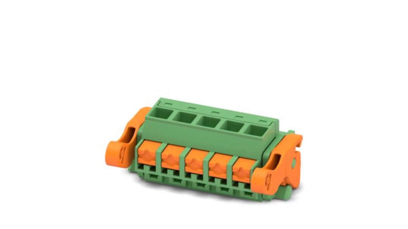 Phoenix Contact, 5.08mm Pitch, FKCOR, 5 Way, , Pluggable Terminal Block, Plug, PCB Mount, Push In Spring Termination,