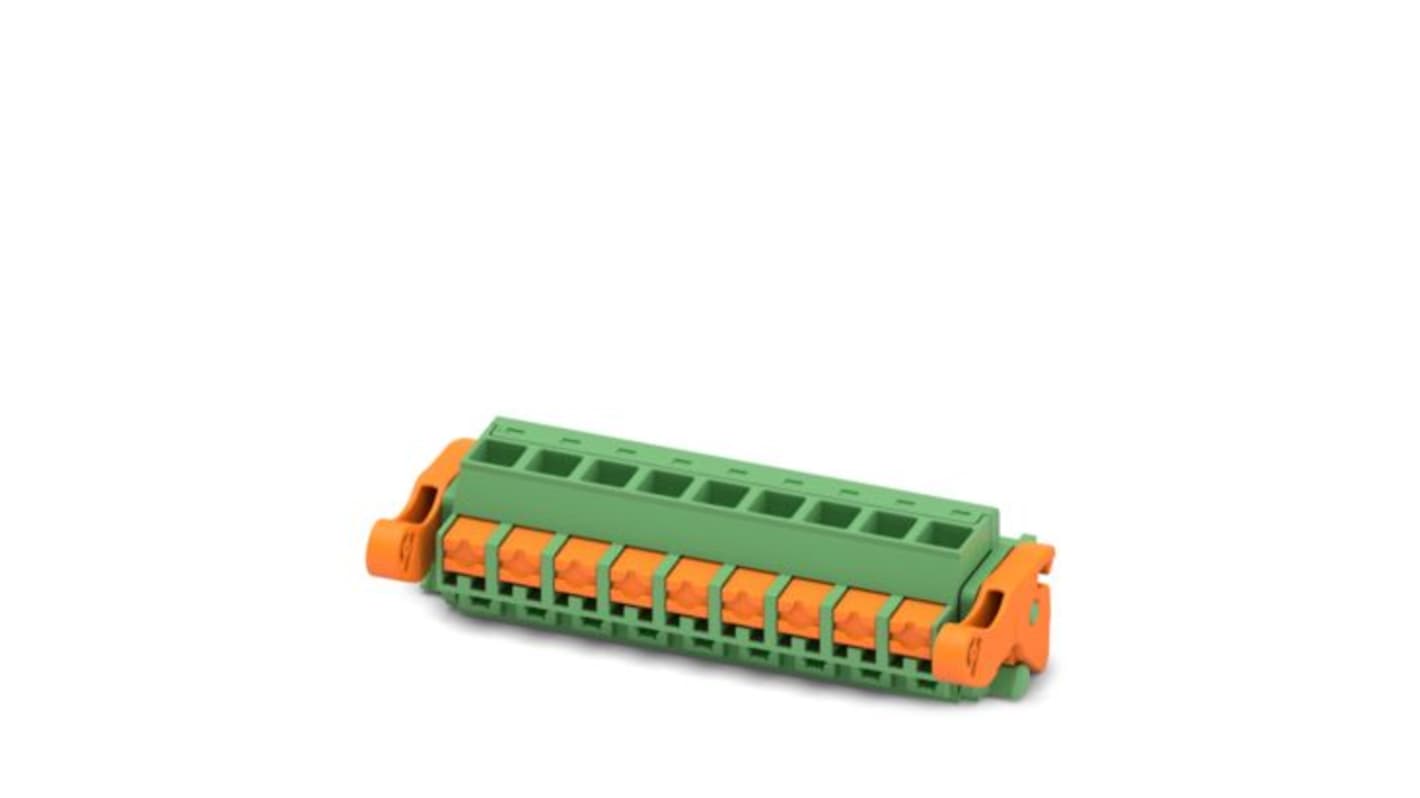 Phoenix Contact, 5.08mm Pitch, FKCOR, 9 Way, , Pluggable Terminal Block, Plug, PCB Mount, Push In Spring Termination,