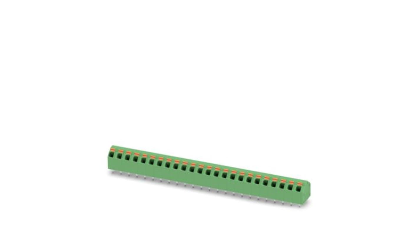 Phoenix Contact SPTA Series PCB Terminal Block, 24-Contact, 5.08mm Pitch, Wave Soldering, 1-Row, Push In Spring