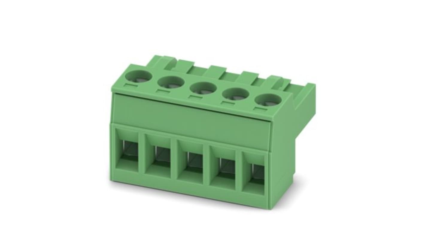 Phoenix Contact, 5mm Pitch, 5/..-ST, MSTBT 2, 5 Way, , Pluggable Terminal Block, Plug, PCB Mount, Screw Termination,