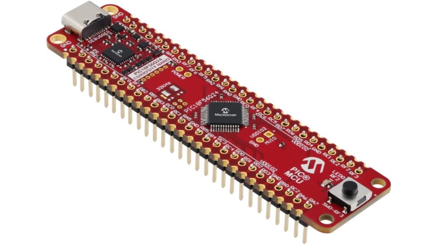 Microchip PIC18F56Q24 CURIOSITY NANO EVALUATION KIT Microcontroller Evaluation Kit EV01E86A