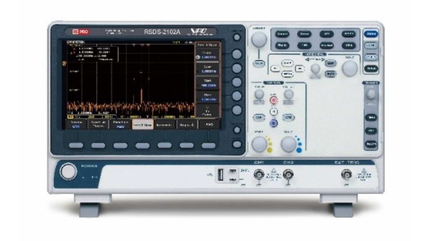 RS PRO, 100MHz Bench Mixed Domain Oscilloscope, 2 Digital Channels - UKAS Calibrated