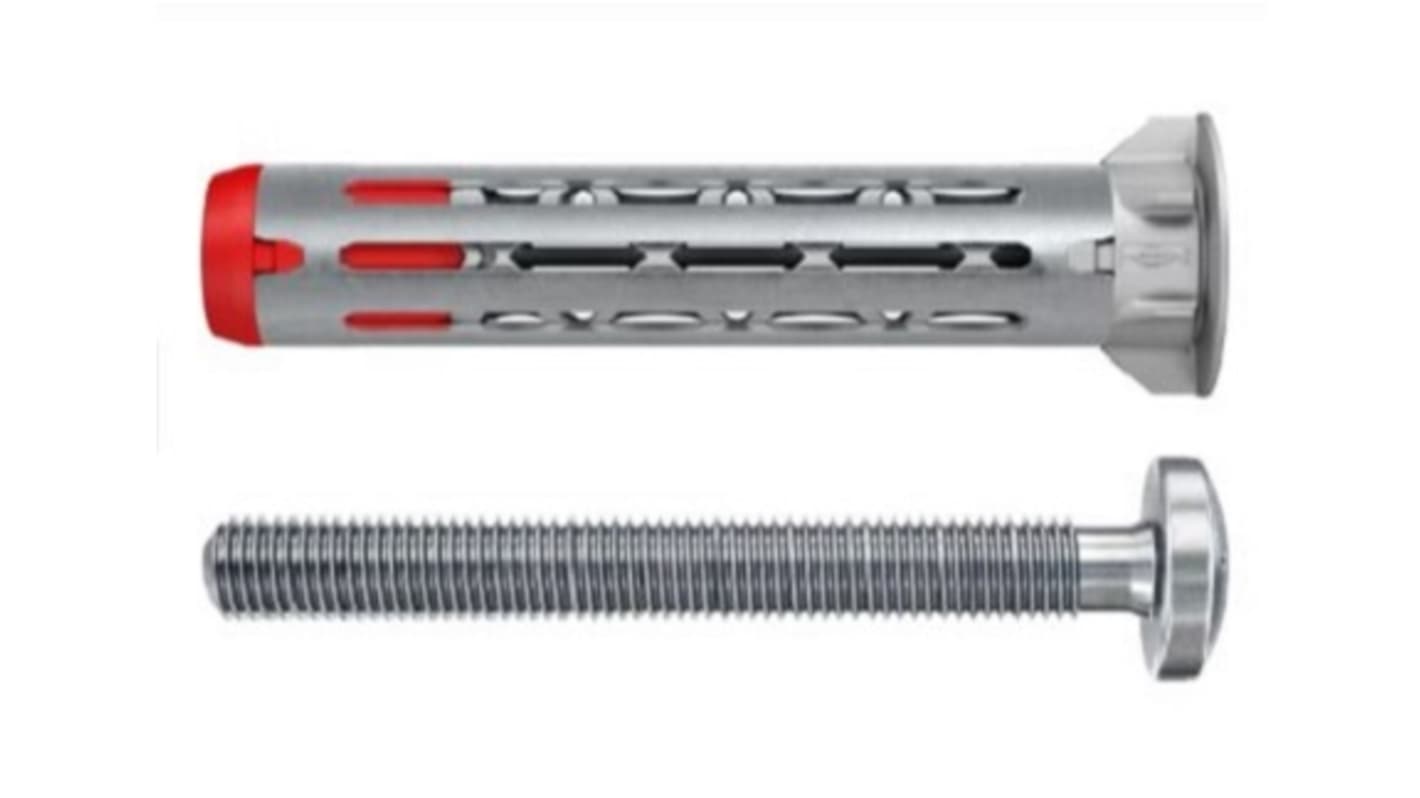 Fischer Hohlwandbefestigungen Typ Hohlraumbefestigung, Ø 8mm L. 55mm Silber Metall, Nylon