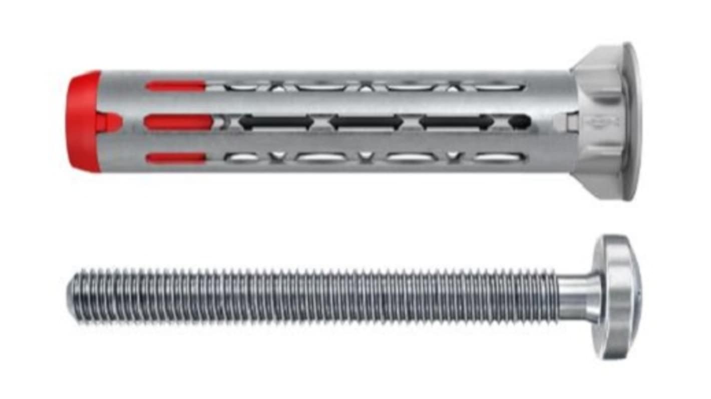 Fischer Hohlwandbefestigungen Typ Hohlraumbefestigung, Ø 10mm L. 55mm Silber Metall, Nylon