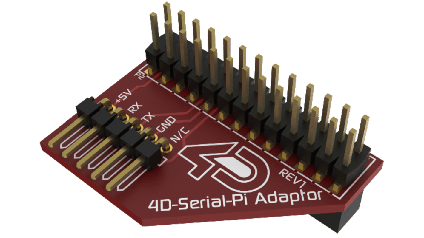 4D Systems 4D Serial Pi Adaptor Module Display Driver, 5 Pin, 4.5 To 5.5 V