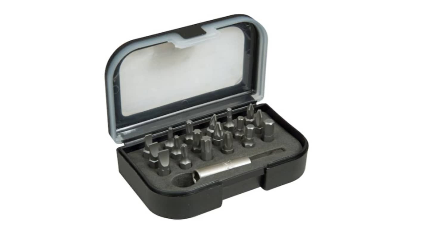 Stanley Bit 19 Pieces, Flat, Hex, Phillips, Pozidriv, Square, Tampered Torx, Torx