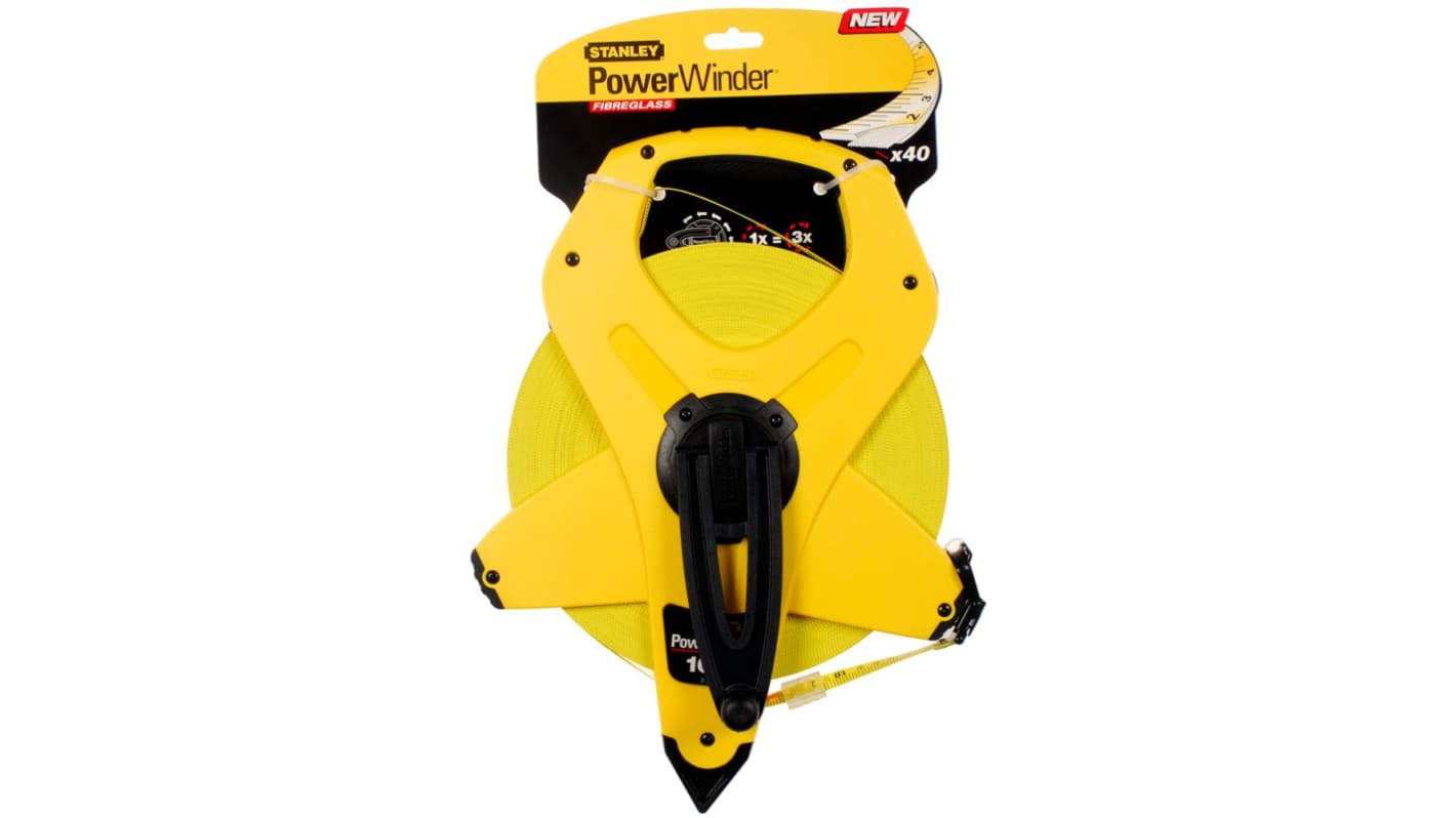 Stanley 100m卷尺, 英制, 13 mm尺宽, PowerWinder系列