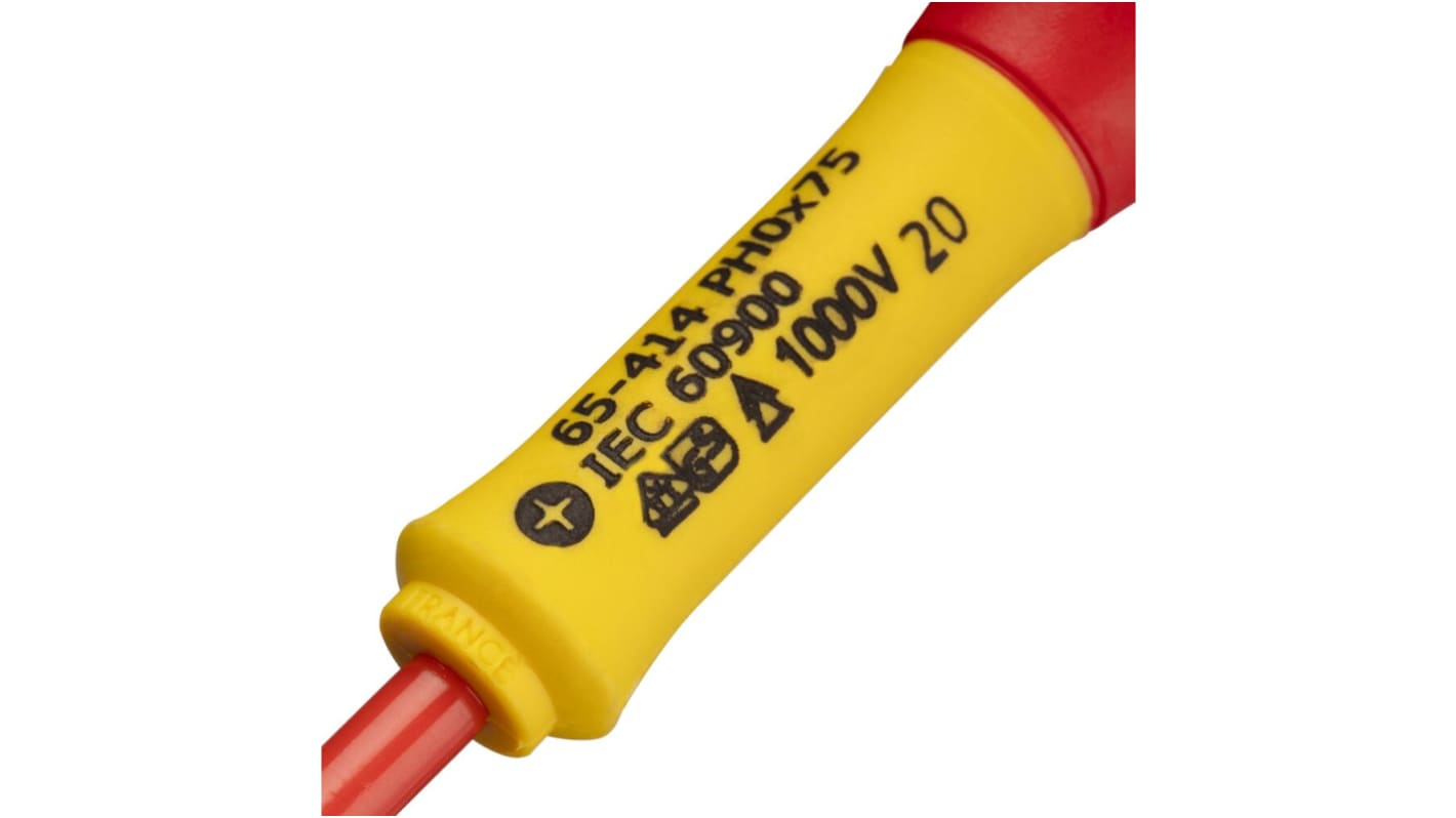 Stanley Phillips Insulated Screwdriver, PH00 Tip, 75 mm Blade, VDE/1000V, 260 mm Overall