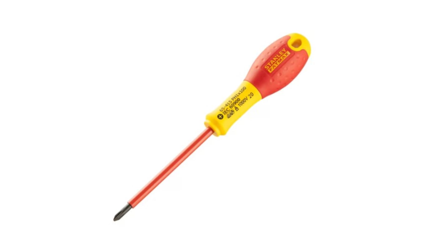 DeWALT 十字绝缘螺丝刀, PH1规格, 100 mm刀长, 260 mm总长, 0-65-415
