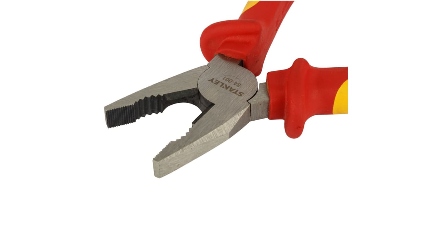 Stanley 0-84-001 4-Piece Pliers, 180 mm Overall, Flat Tip, VDE/1000V, 7in Jaw