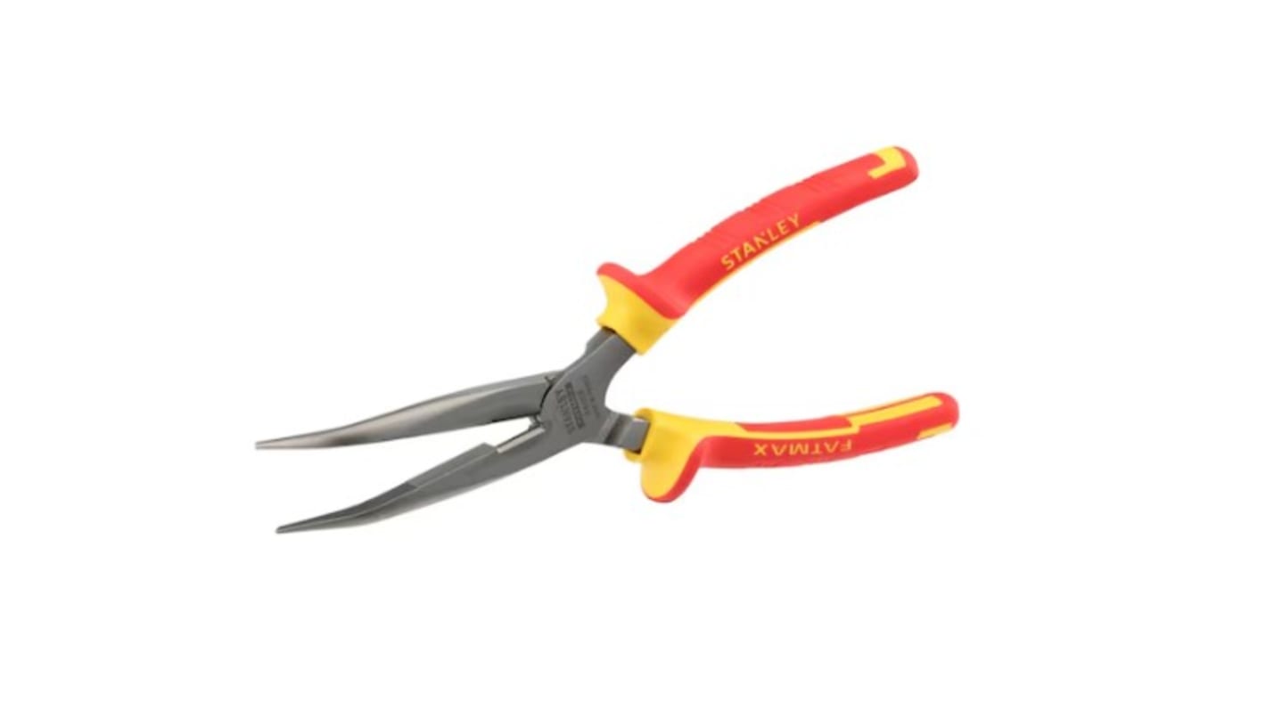 Stanley 0-84-008 4-Piece Pliers, 200 mm Overall, Bent, Flat Tip, 8in Jaw