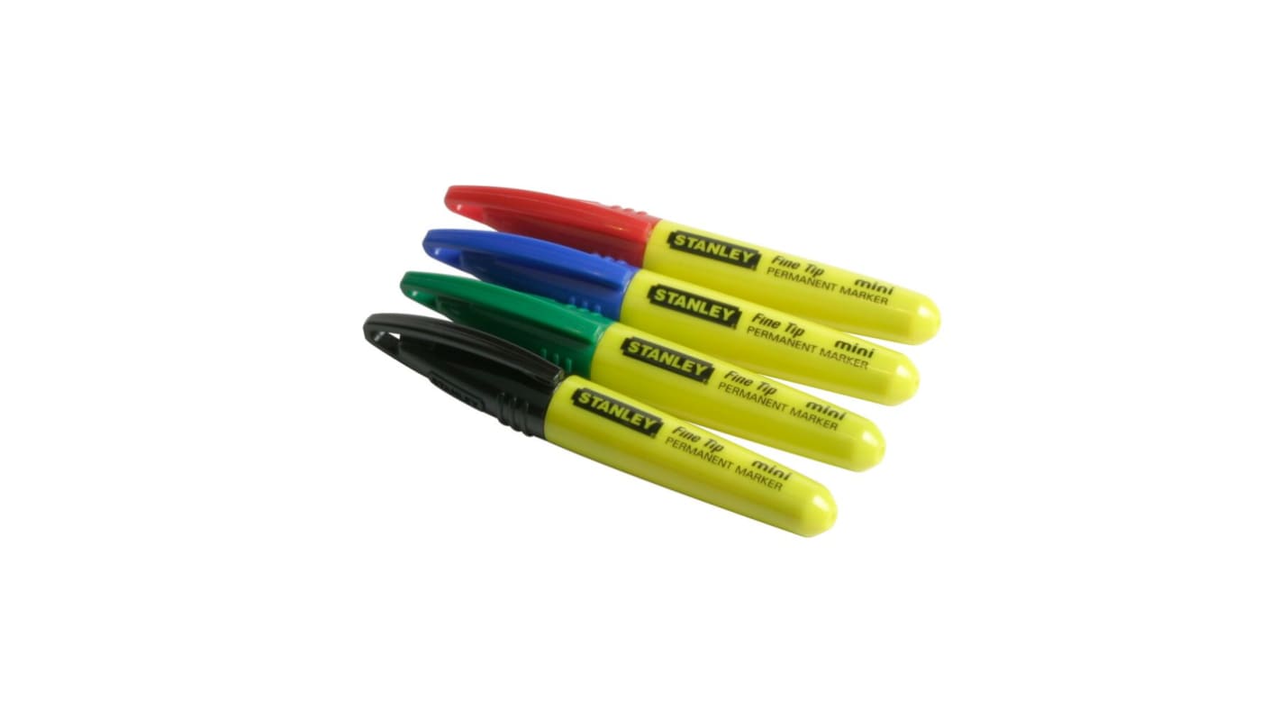DeWALT Nero, Blu, Verde, Rosso Pennarello indelebile Punta sottile Sfera