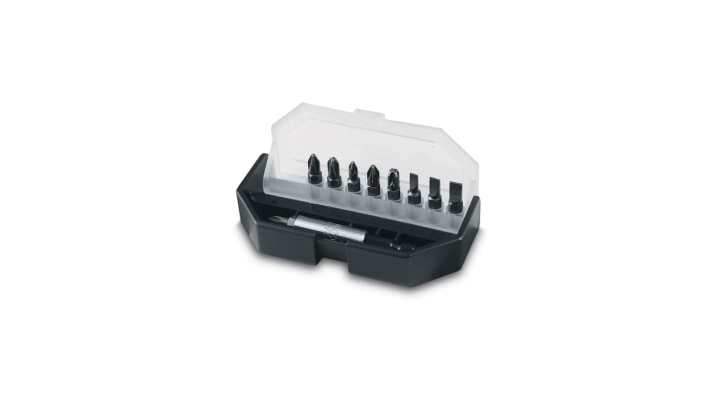 Stanley Bit 9 Pieces, Flat, Hex, Phillips, Pozidriv, Square, Tampered Torx, Torx