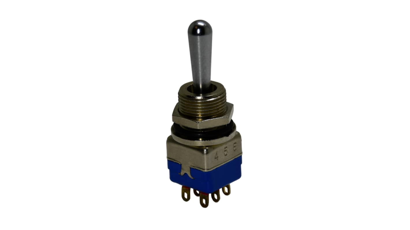 APEM Toggle Switch, Panel Mount, DPST, Solder Lug Terminal, 30V dc