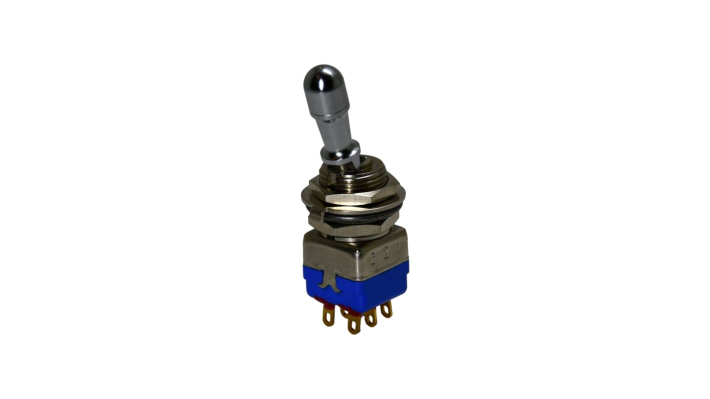 APEM Toggle Switch, Panel Mount, On-On, DPST, Solder Lug Terminal, 28V dc
