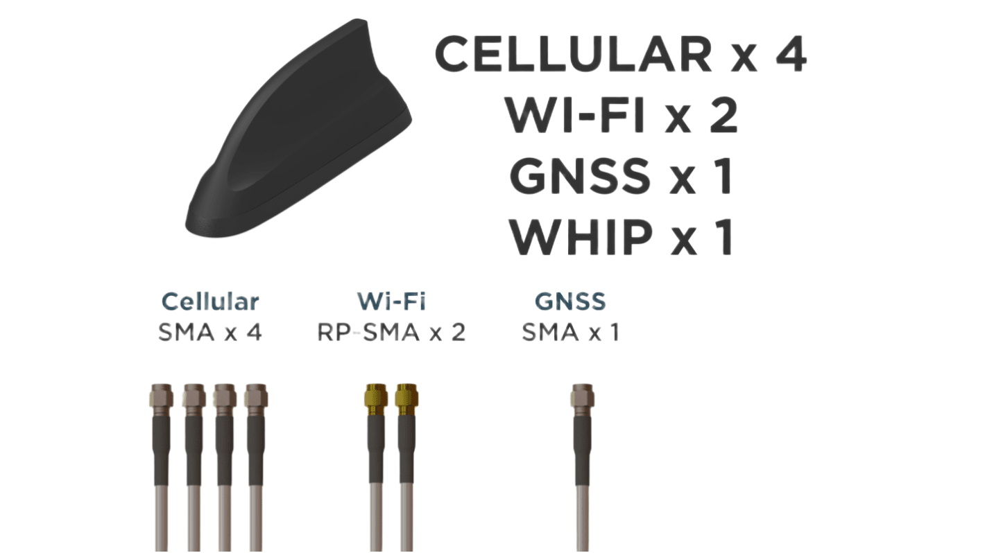 TE Connectivity L001044-03 Whip Multiband Antenna with SMA, SMA RP Connector, 5G, GNSS, Wi-Fi