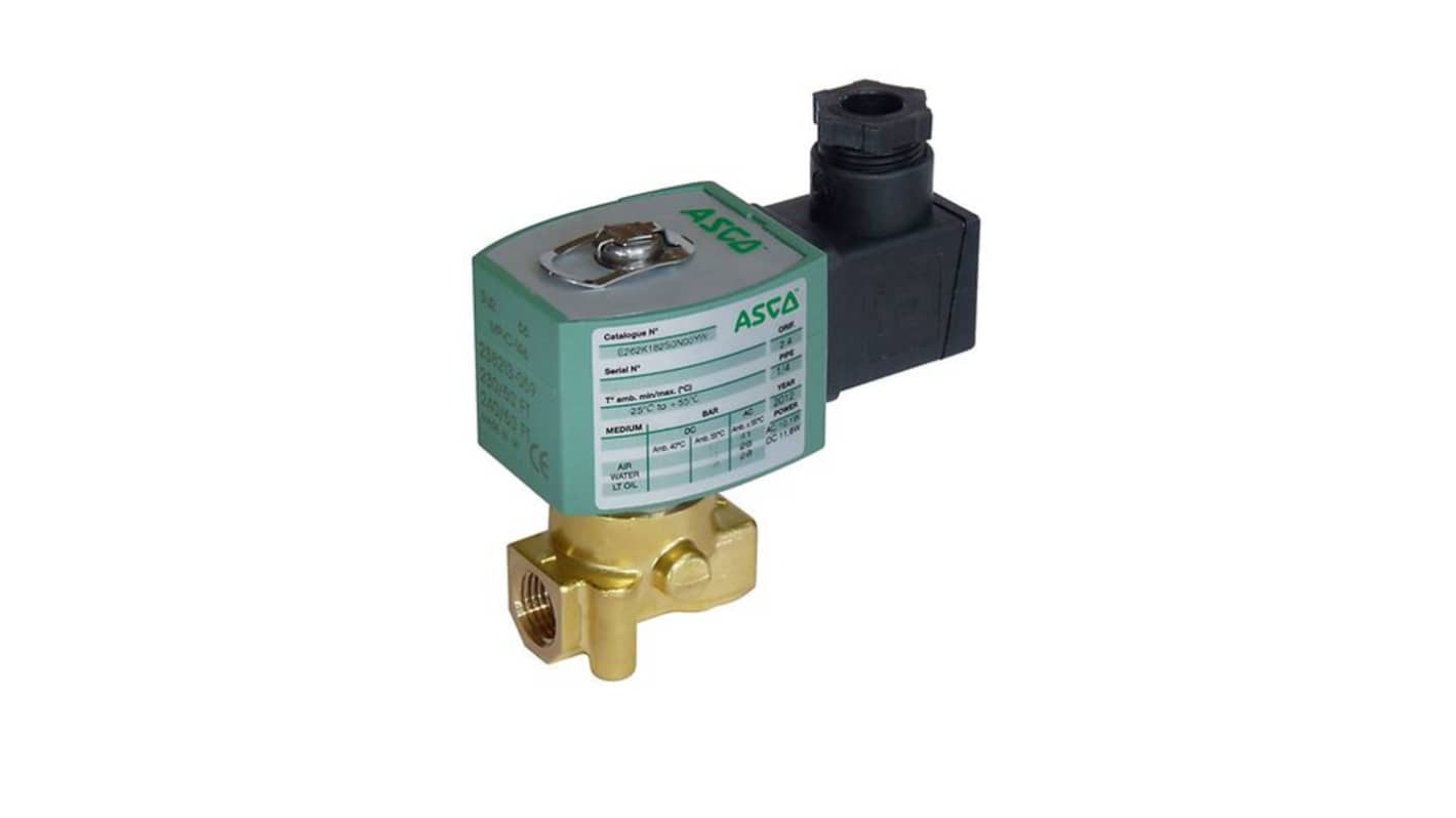 EMERSON ? ASCO Solenoid Valve E262K208S0N00H1, 2 port(s) , Normally Closed, 24 V dc, 1/4in