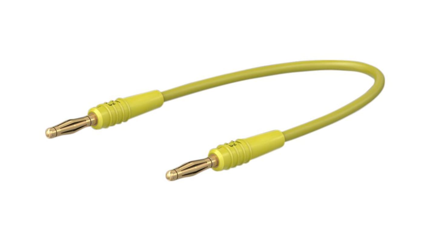 Staubli Test lead, 10A, 30 → 60V, Yellow, 15cm Lead Length